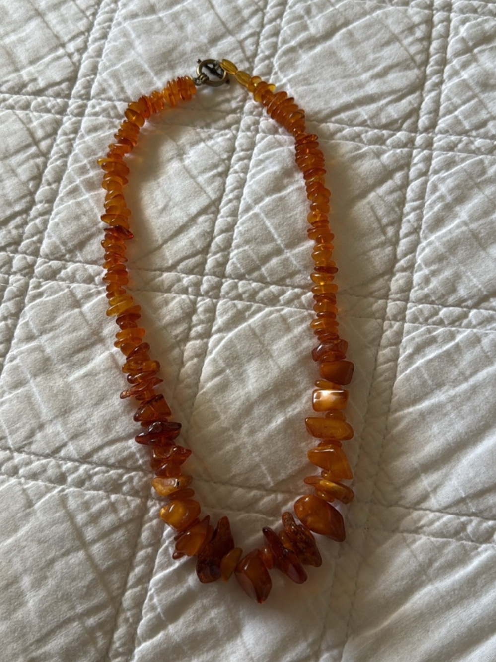 Amber-Tone Beaded Necklace